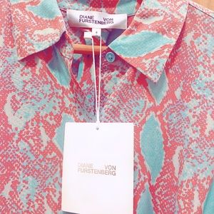 Diane Von Furstenburg Maxi Shirt Dress NWT